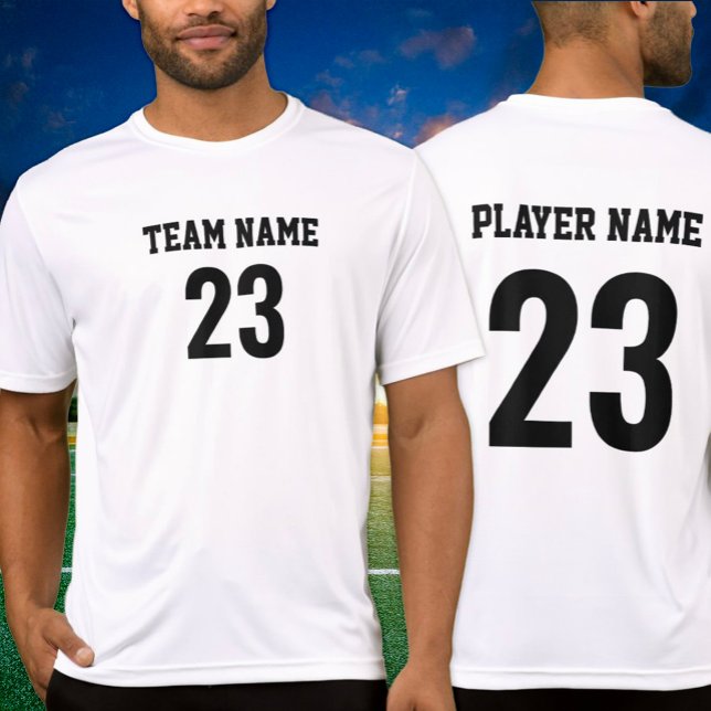 White Black Sports Team Jersey Number T-Shirt (Creator Uploaded)