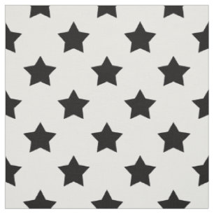 White Black Stars Pattern Decorative Textile Fabric