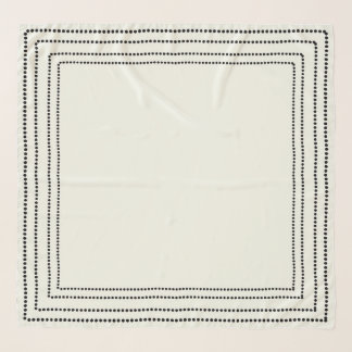 White Black Stripe Border Islamic Scarf
