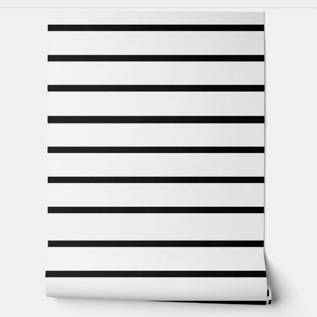 White Black Stripes Design Wallpaper (Unrolling)
