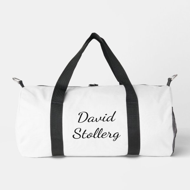 White & Black Stylish  Duffle Bag (Front)
