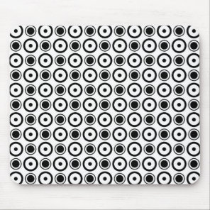 White Black stylish polka dots white background Mouse Pad