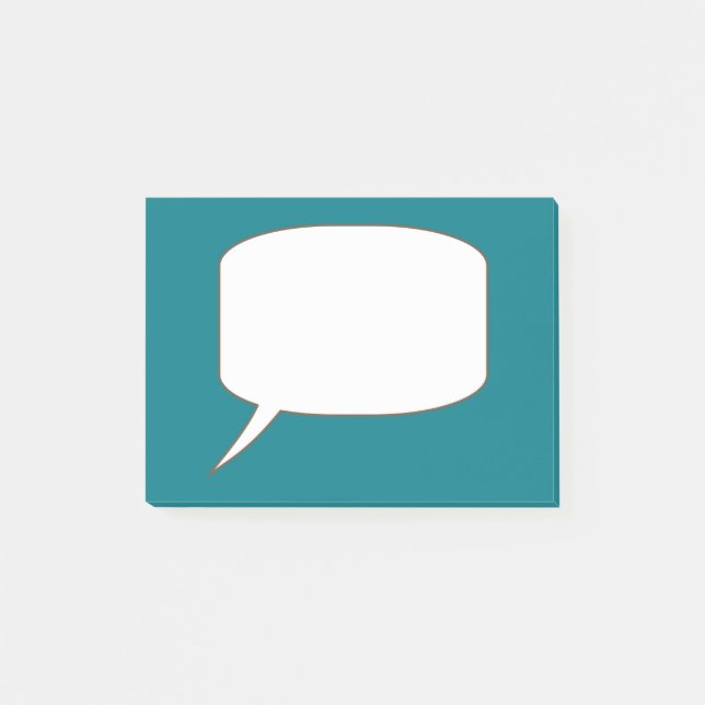 White & Black Talk Bubble Personalized Name Post-it Notes (Front)