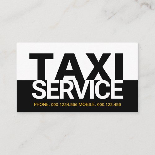 White Black Taxi Service Layers Designated Driver Business Card