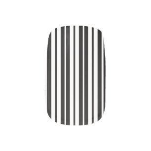 White Black Vertical Stripes Pattern Design Minx Nail Art