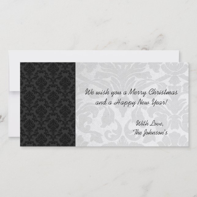 White & Black Vintage Christmas Photo Cards (Front)
