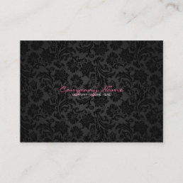 White & Black Vintage Floral Damasks Business Card