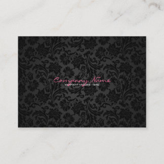 White & Black Vintage Floral Damasks Business Card