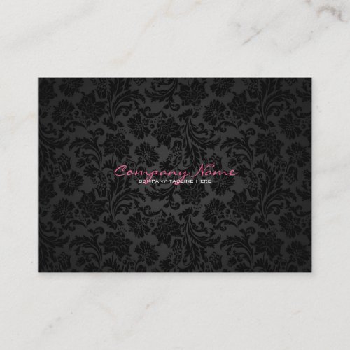 White  Black Vintage Floral Damasks Business Card