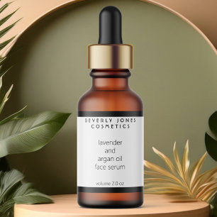 White & Black Waterproof Cosmetics Dropper Bottle Labels