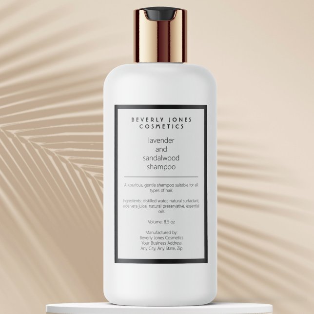 White black waterproof shampoo bottle label (Creator Uploaded)