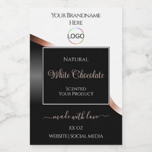 White Black Wavy Rose Gold with Logo Product Label