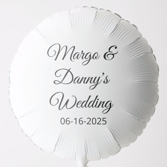 White & Black Wedding Balloon (Front)