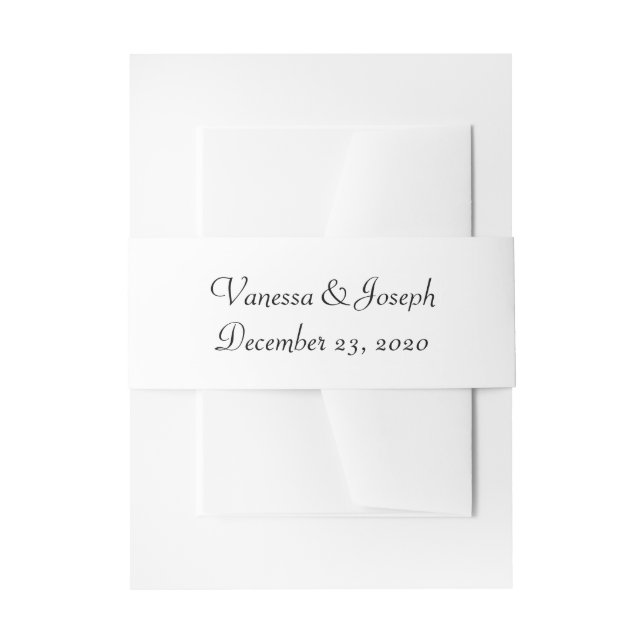 White Black Wedding Belly Bands Invitation Belly Band (Front Example)