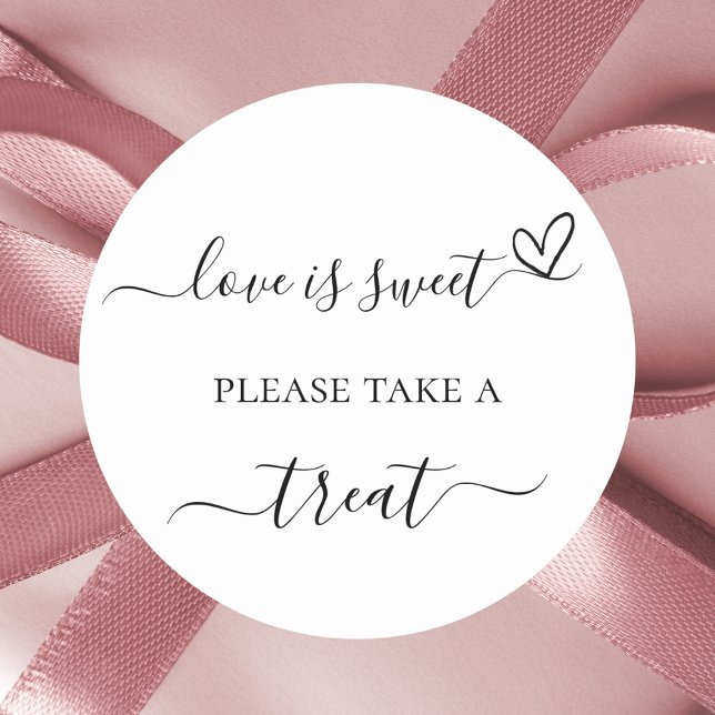 White black wedding favor treat classic round sticker (Creator Uploaded)