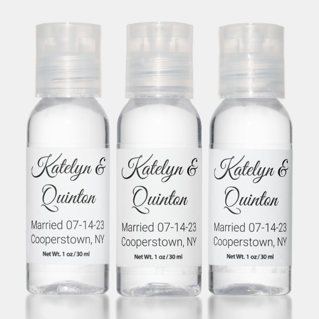 White & Black Wedding Hand Sanitizer (Set)