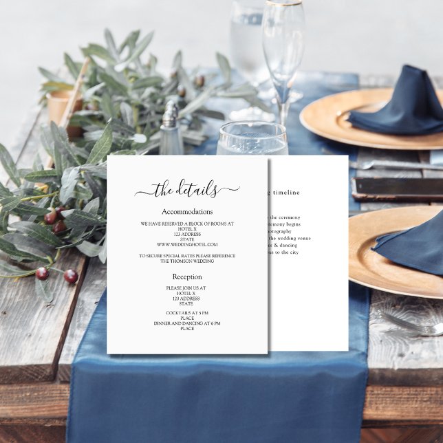 White black wedding program details minimalist (Creator Uploaded)