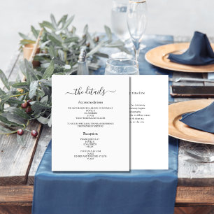 White black wedding program details minimalist flyer
