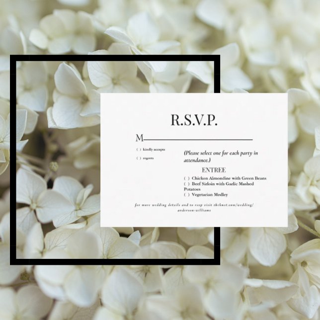 White & Black Wedding RSVP Enclosure Card (Creator Uploaded)