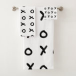 White &amp; Black X O Xo X&amp;o&#39;s Trendy Cute Bath Towel Set at Zazzle