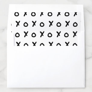 White & Black X O XO X&O's Trendy Cute Envelope Liner