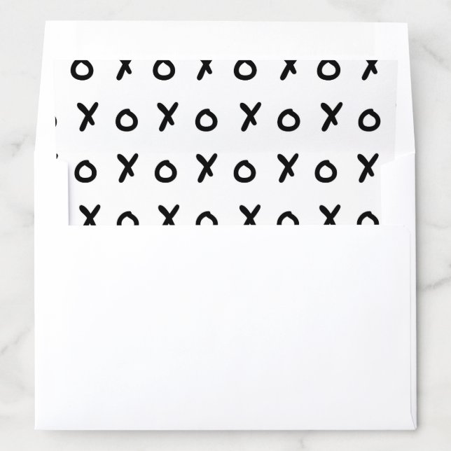 White & Black X O XO X&O's Trendy Cute Envelope Liner (In Envelope)