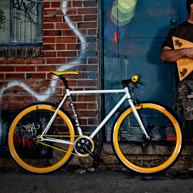 black and yellow fixie