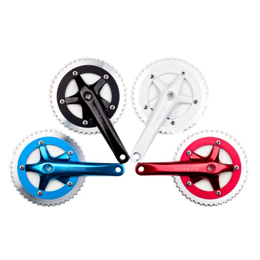 White, Black, & Yellow Single Speed Bicycle (Cranks)