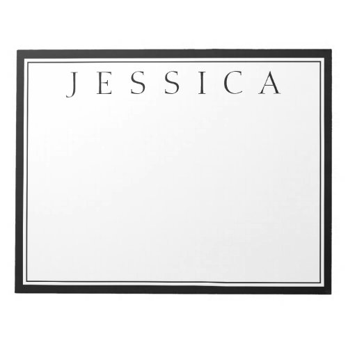 White  Black  Your Name Notepad