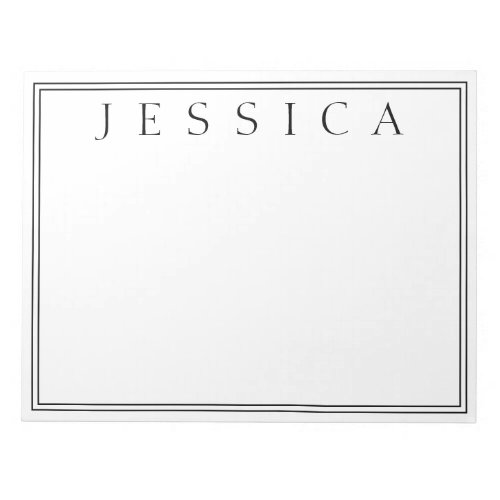 White  Black  Your Name Notepad