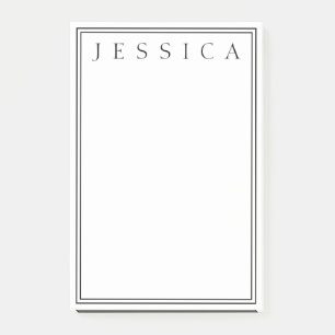 White & Black Your Name Post-it Notes