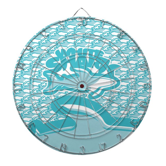 WHITE/BLANCO TIBURON/SHARK BY MASANSER DART BOARD (Front)