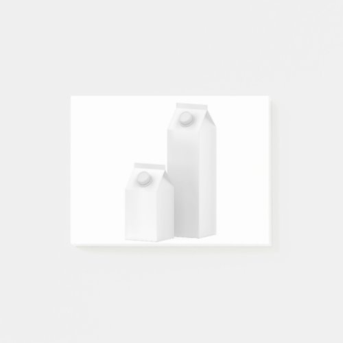 White blank containers for milk post_it notes