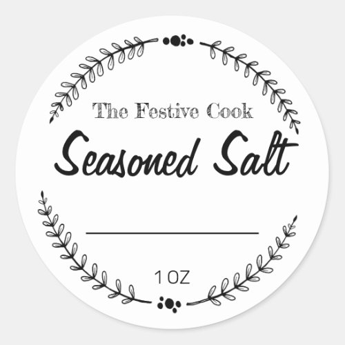 White Blank Seasoned Salt Labels