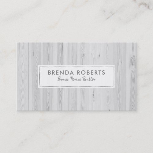 White bleached wood planks background business card