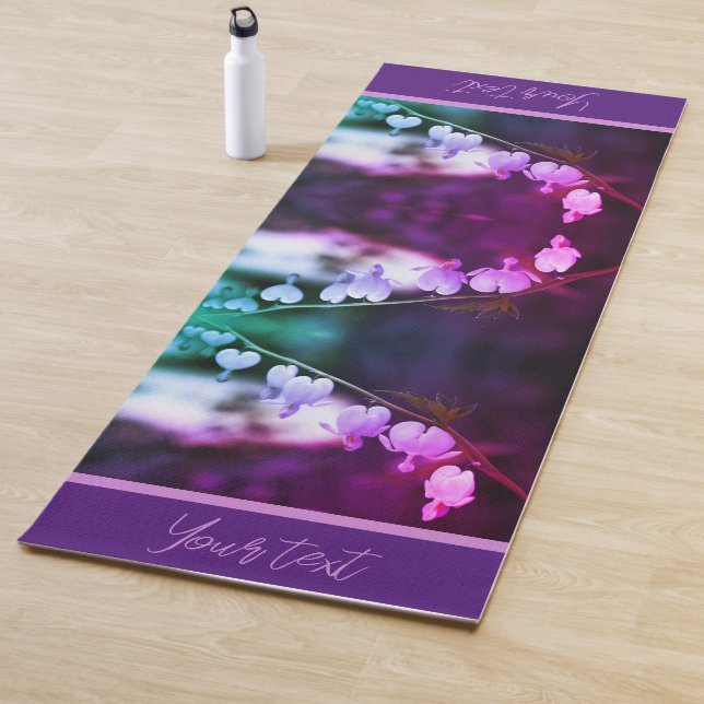 White Bleeding Heart Flowers Personalized Yoga Mat (In Situ)