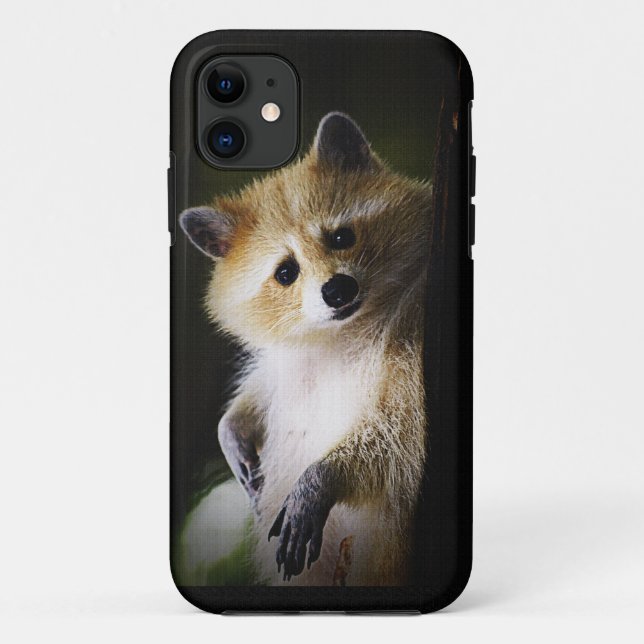 White Blond Raccoon Wildlife Cute Animal Case-Mate iPhone Case (Back)