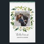 White Bloom | 37 INSTAGRAM  SQUARE PHOTO Calendar<br><div class="desc">Personalize this beautiful calendar with 36 photos on floral background. Add three photos to each page using the photo templates,  and personalize the cover with your cover photo custom text. 
This design is part of White Bloom Wedding Collection and accessories.
This design includes a lined area for important notes.</div>