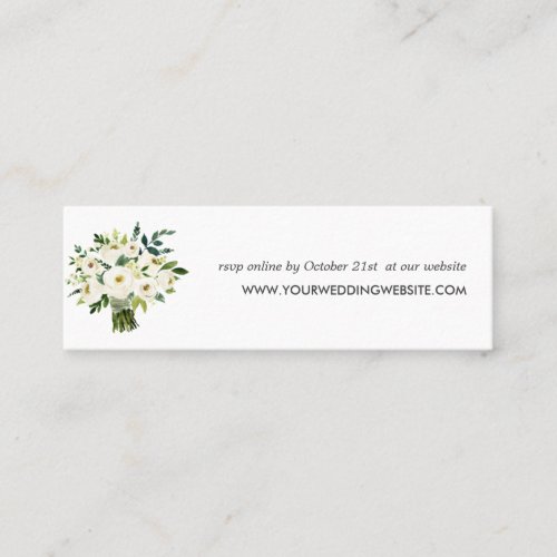 White Bloom  Bouquet Wedding  Website Mini Business Card