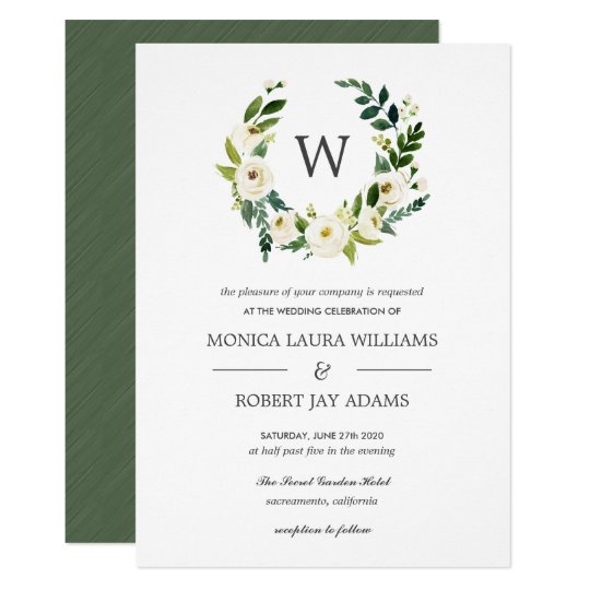 Image result for flower initials wedding invitation
