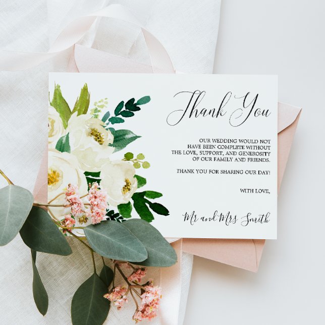 White Bloom | Rustic Floral Wedding Thank you (Creator Uploaded)
