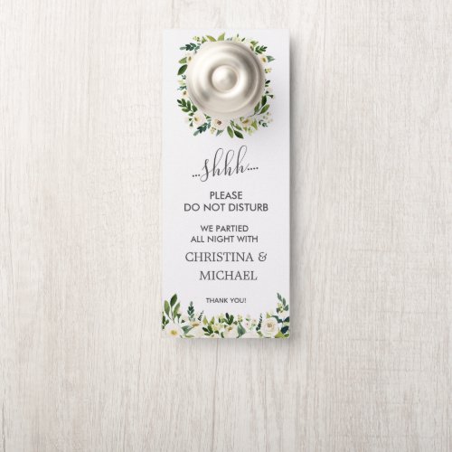 White Bloom    Wedding Guest Do Not Disturb Door Hanger
