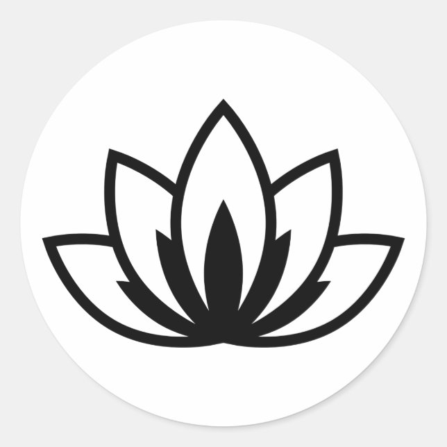 White Blooming Lotus Flower symbol Classic Round S Classic Round Sticker (Front)