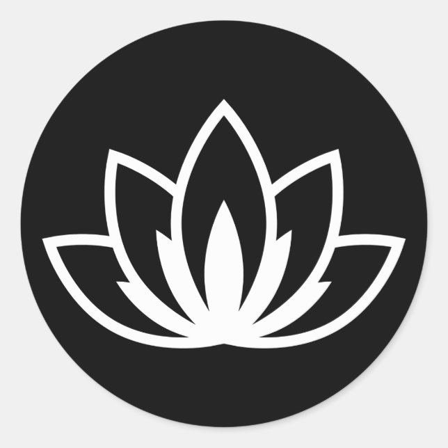 White Blooming Lotus Flower symbol Classic Round S Sticker (Front)