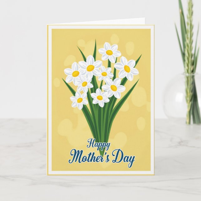 White Blooms Mothers Day Card (Front)