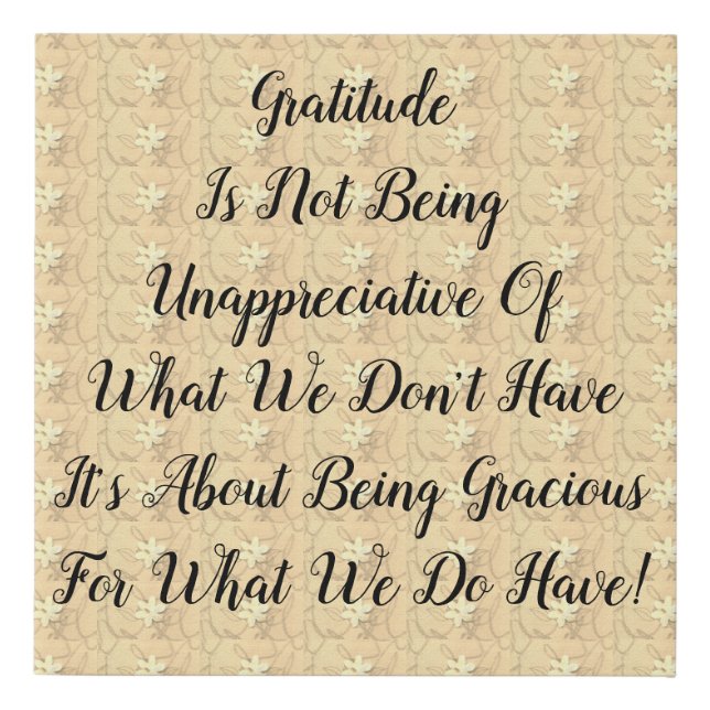 White Blossom Abstract Gratitude  Faux Canvas Print (Front)