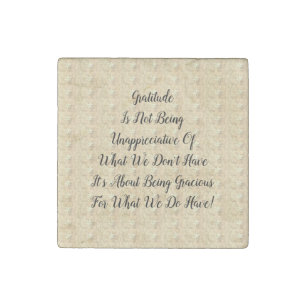 White Blossom Abstract Gratitude Stone Magnet