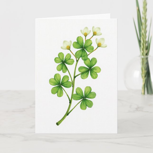 White Blossom Botanical Art Card (Front)