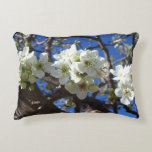 White Blossom Clusters Spring Flowering Pear Tree Accent Pillow
