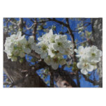 White Blossom Clusters Spring Flowering Pear Tree Cutting Board